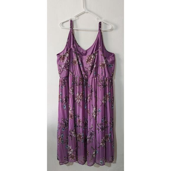 Torrid Lavender Purple Floral Chiffon Midi Dress Size 5X Sleeveless - Picture 4 of 7